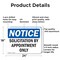 Signmission Solicitation By Appointment Only OSHA Notice Sign, Aluminum, 24in W x 18in L, 2PK OS-2PACK-NS-A-1824-L-18363 - alternate 2